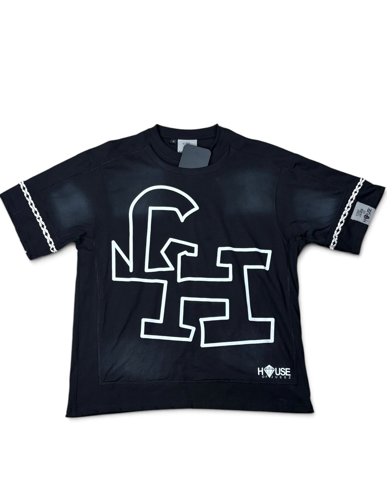 House of Juelz black double layer shirt front pocket detail