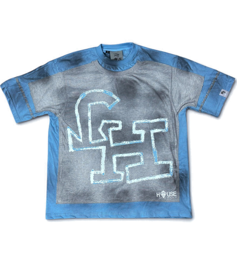 House of Juelz blue double layer shirt front view