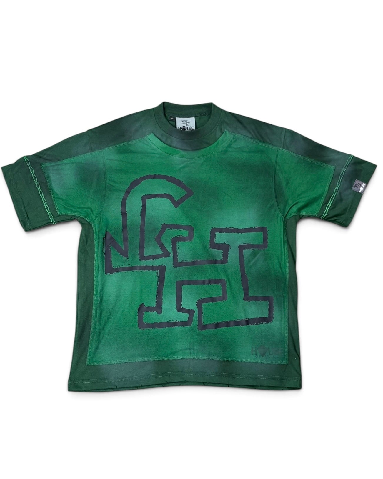 House of Juelz green double layer shirt front view