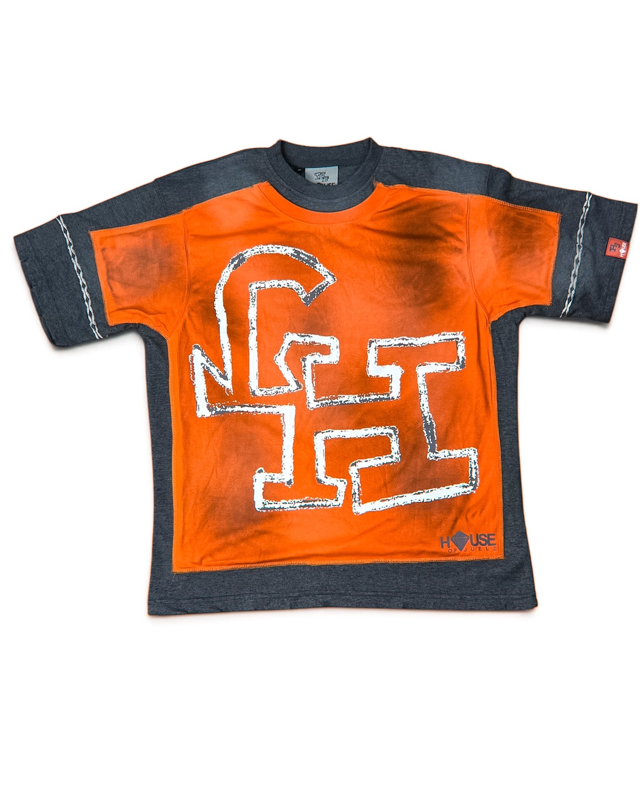 House of Juelz orange double layer shirt front view