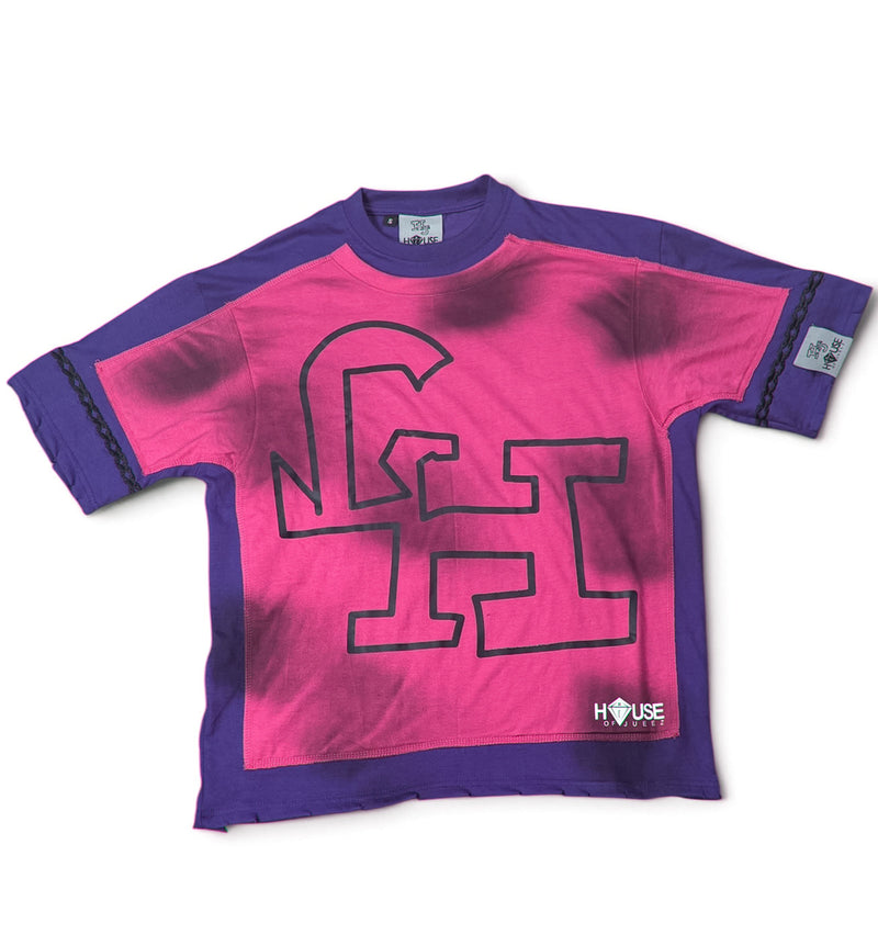 House of Juelz purple and pink double layer shirt clean front view